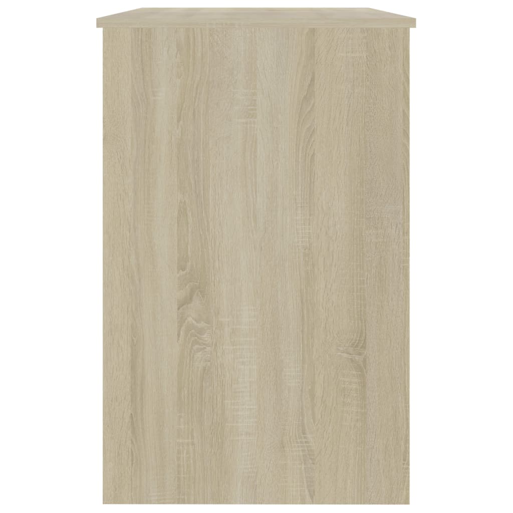 Schreibtisch Weiß Sonoma-Eiche 100x50x76 cm Holzwerkstoff
