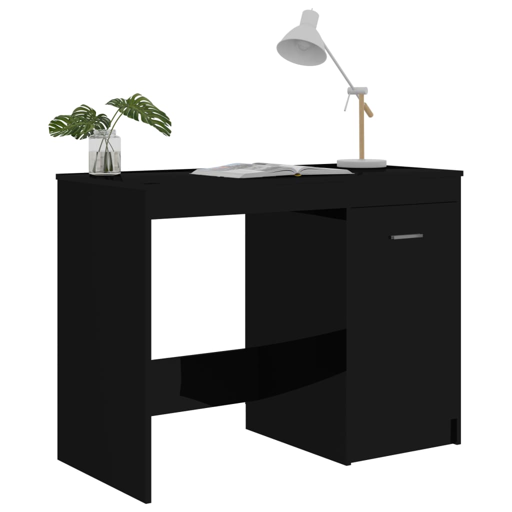 Schreibtisch Hochglanz-Schwarz 100x50x76 cm Holzwerkstoff