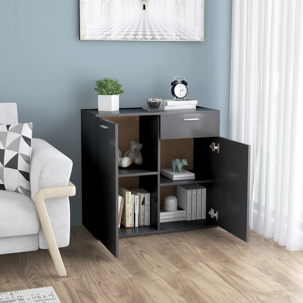 Sideboard Grau 80x36x75 cm Holzwerkstoff