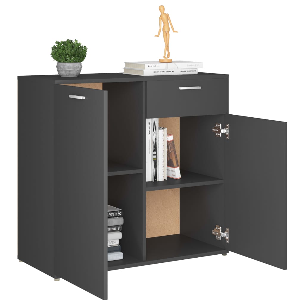 Sideboard Grau 80x36x75 cm Holzwerkstoff