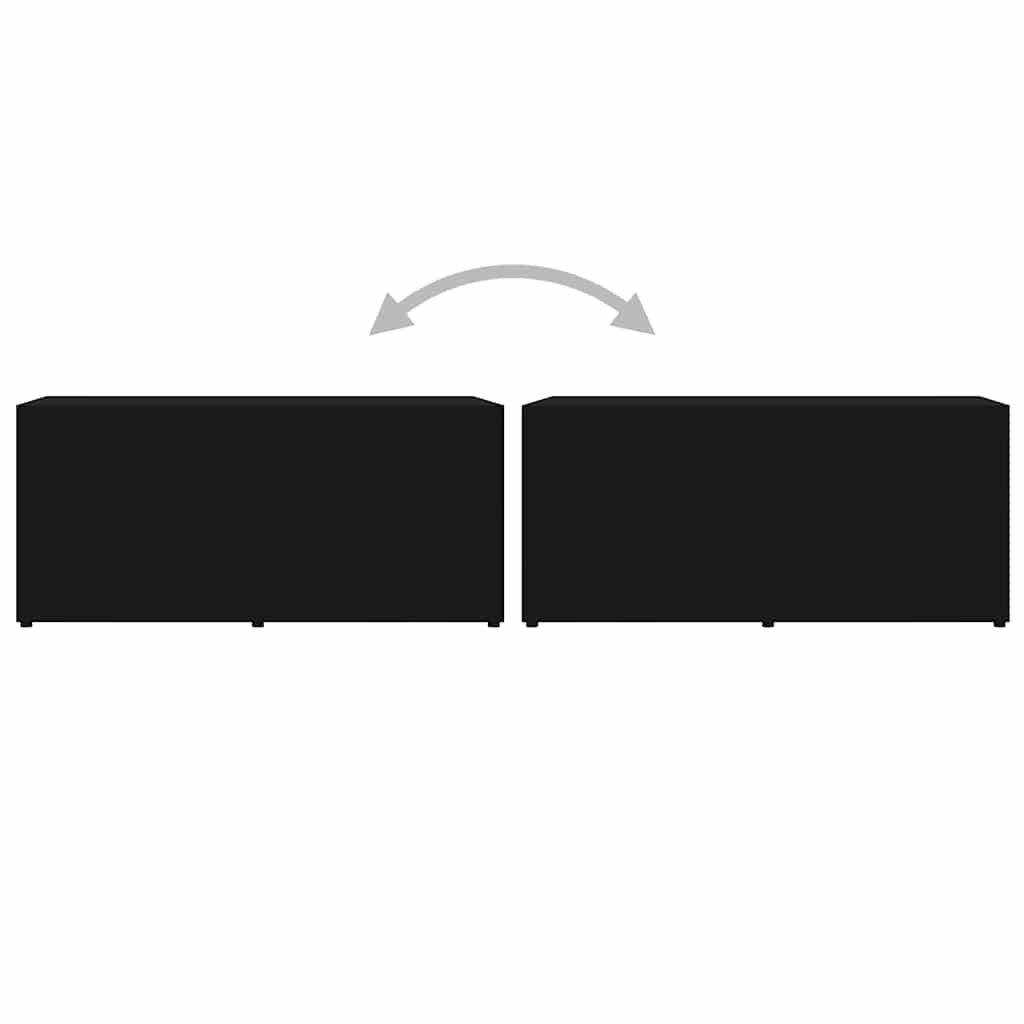TV-Schrank Schwarz 80x34x36 cm Holzwerkstoff