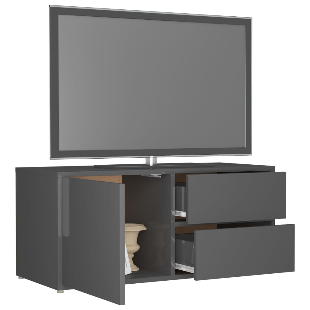 TV-Schrank Hochglanz-Grau 80x34x36 cm Holzwerkstoff