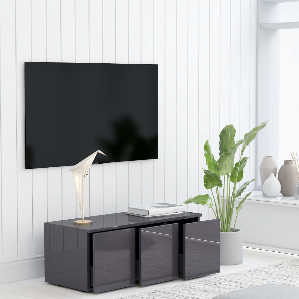 TV-Schrank Hochglanz-Grau 80x34x30 cm Holzwerkstoff