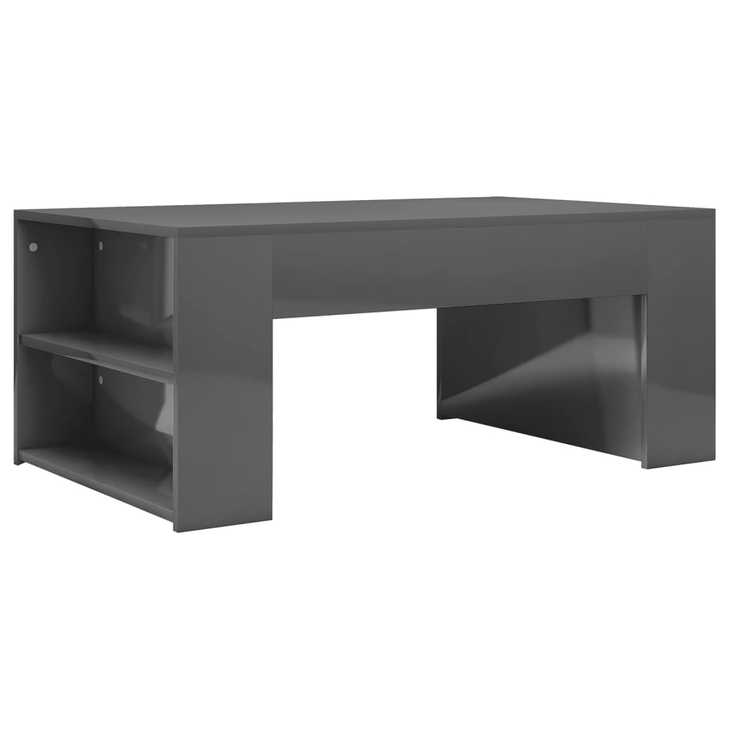 Couchtisch Hochglanz-Grau 100x60x42 cm Holzwerkstoff
