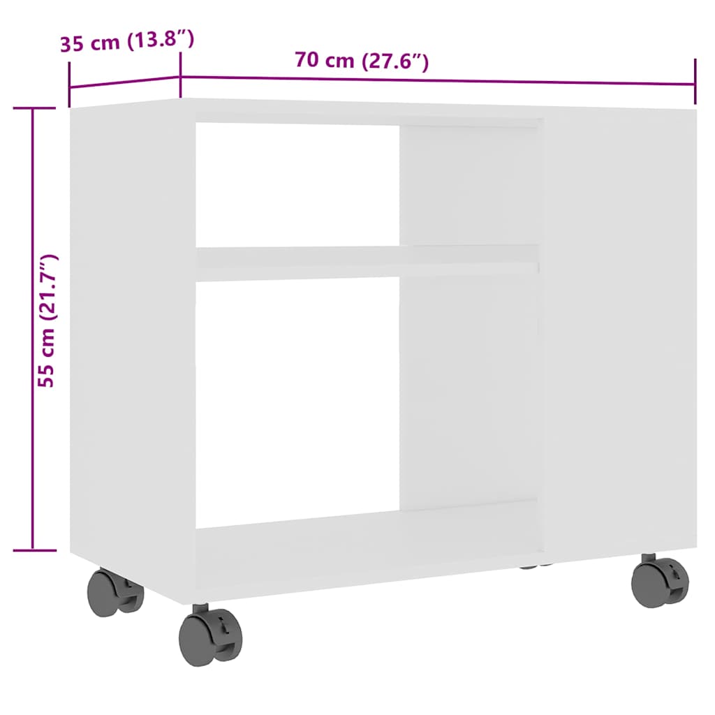 Beistelltisch Weiß 70x35x55 cm Holzwerkstoff