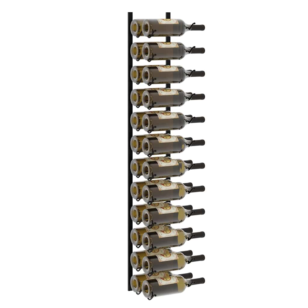 Wand-Weinregal für 24 Flaschen Schwarz Eisen
