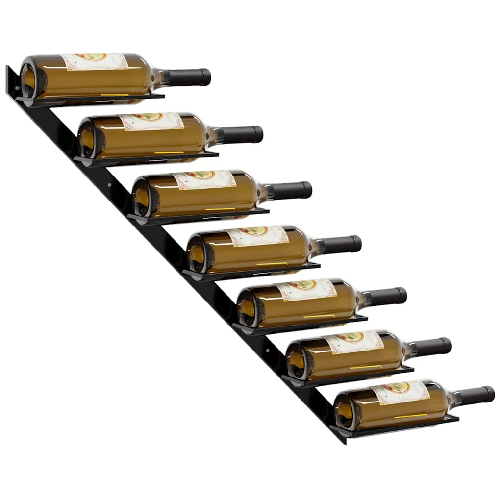Wand-Weinregale für 14 Flaschen 2 Stk. Schwarz Metall