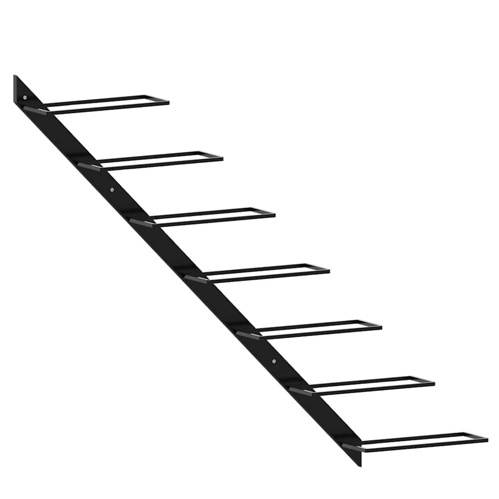 Wand-Weinregale für 14 Flaschen 2 Stk. Schwarz Metall