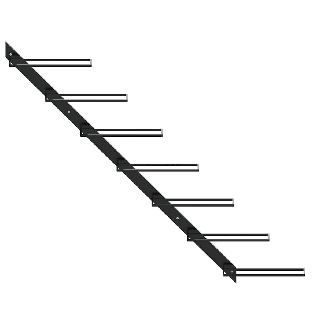 Wand-Weinregale für 14 Flaschen 2 Stk. Schwarz Metall