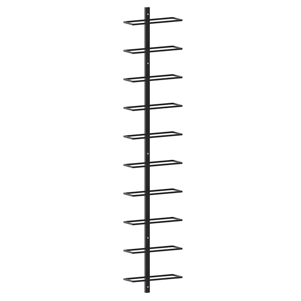 Wand-Weinregale für 20 Flaschen 2 Stk. Schwarz Metall