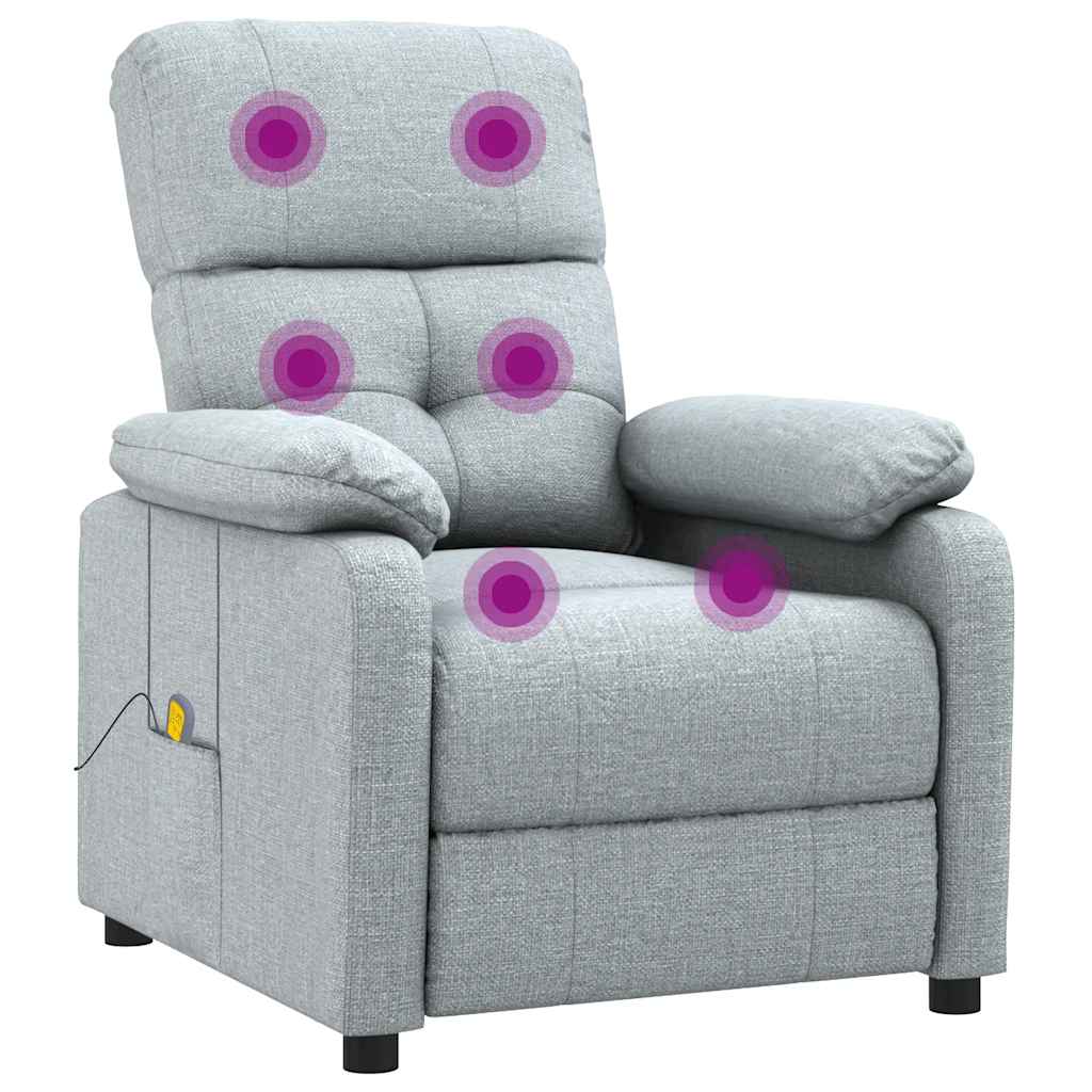 Massagesessel Hellgrau Stoff