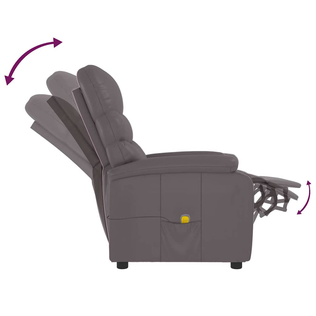 Massagesessel Grau Kunstleder