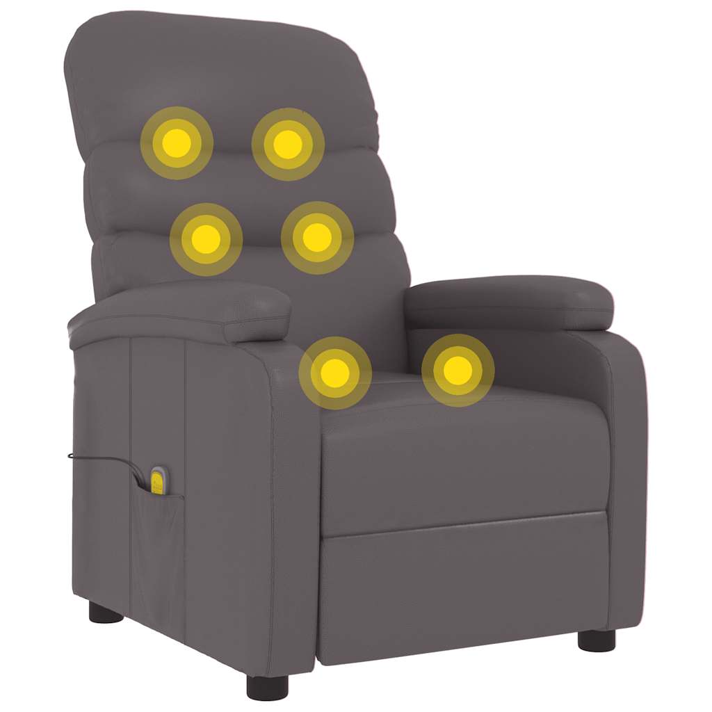 Massagesessel Grau Kunstleder