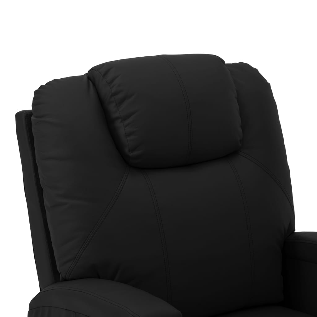Massagesessel mit Aufstehhilfe Schwarz Kunstleder