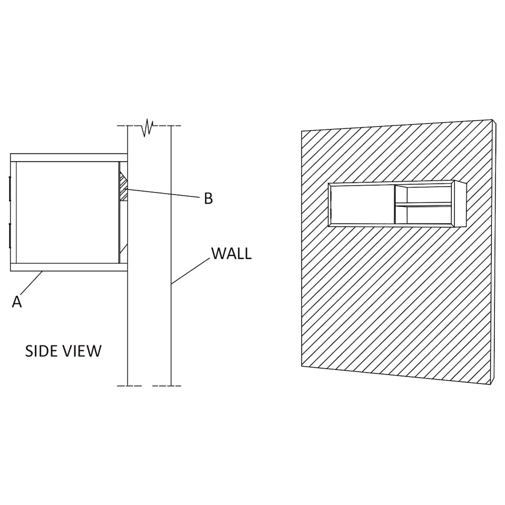 Wand-TV-Schrank 90x30x30 cm Teak Massivholz