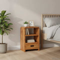 Nachttisch 40x30x60 cm Massivholz mit Honigfarbenem Finish