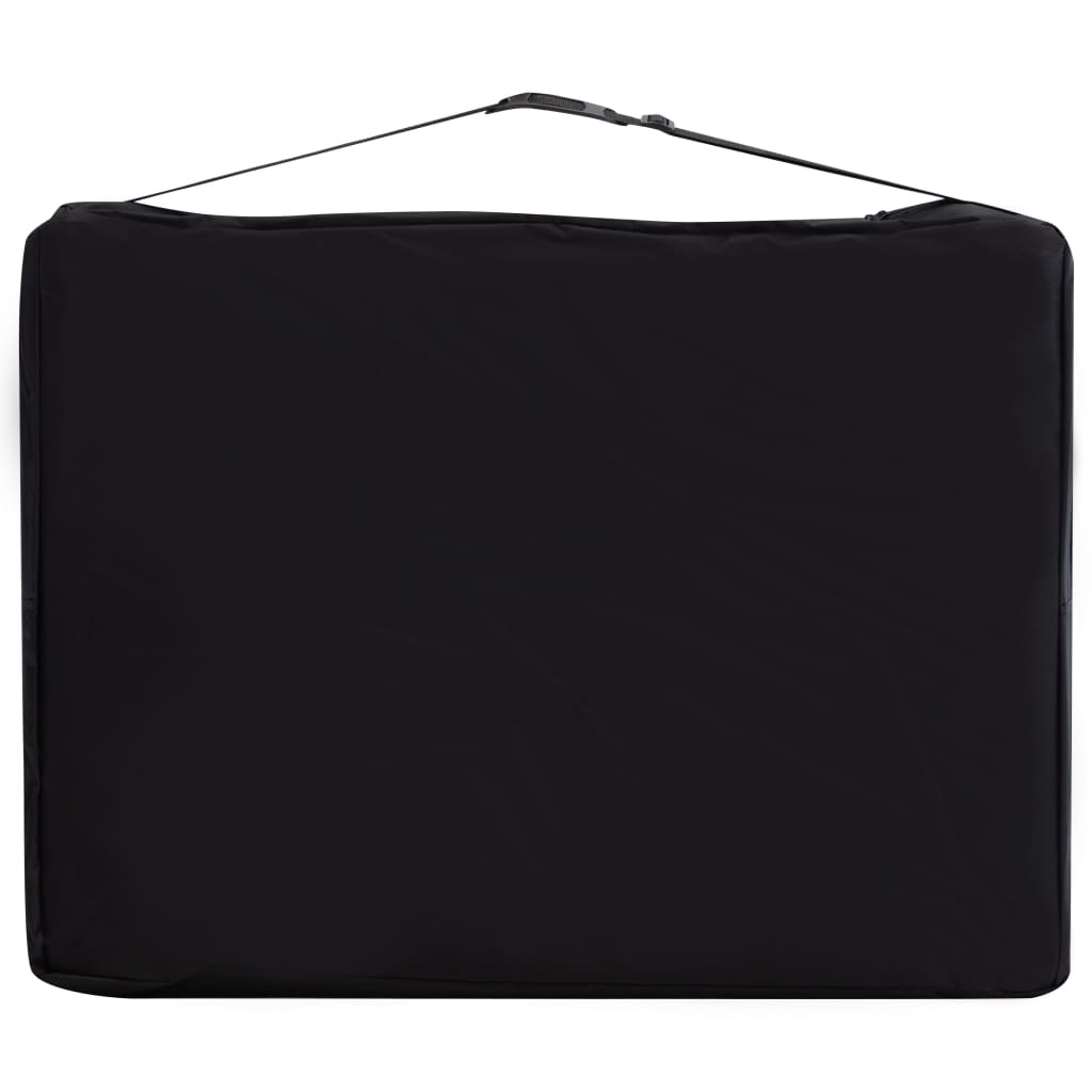 Massageliege Klappbar 2-Zonen Aluminiumgestell Schwarz Beige