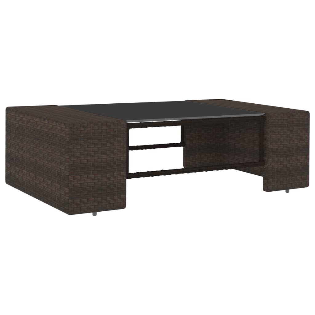 4-tlg. Garten-Lounge-Set Poly Rattan Braun
