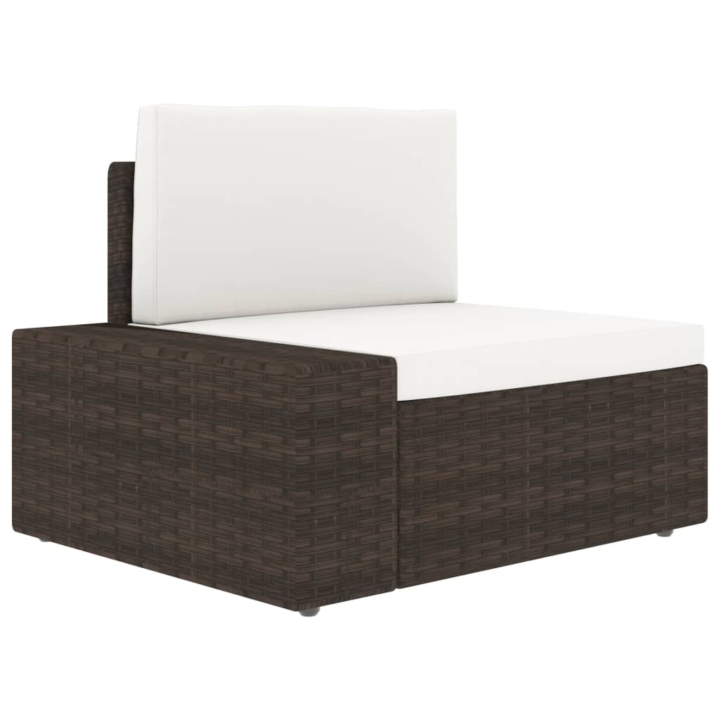 4-tlg. Garten-Lounge-Set Poly Rattan Braun