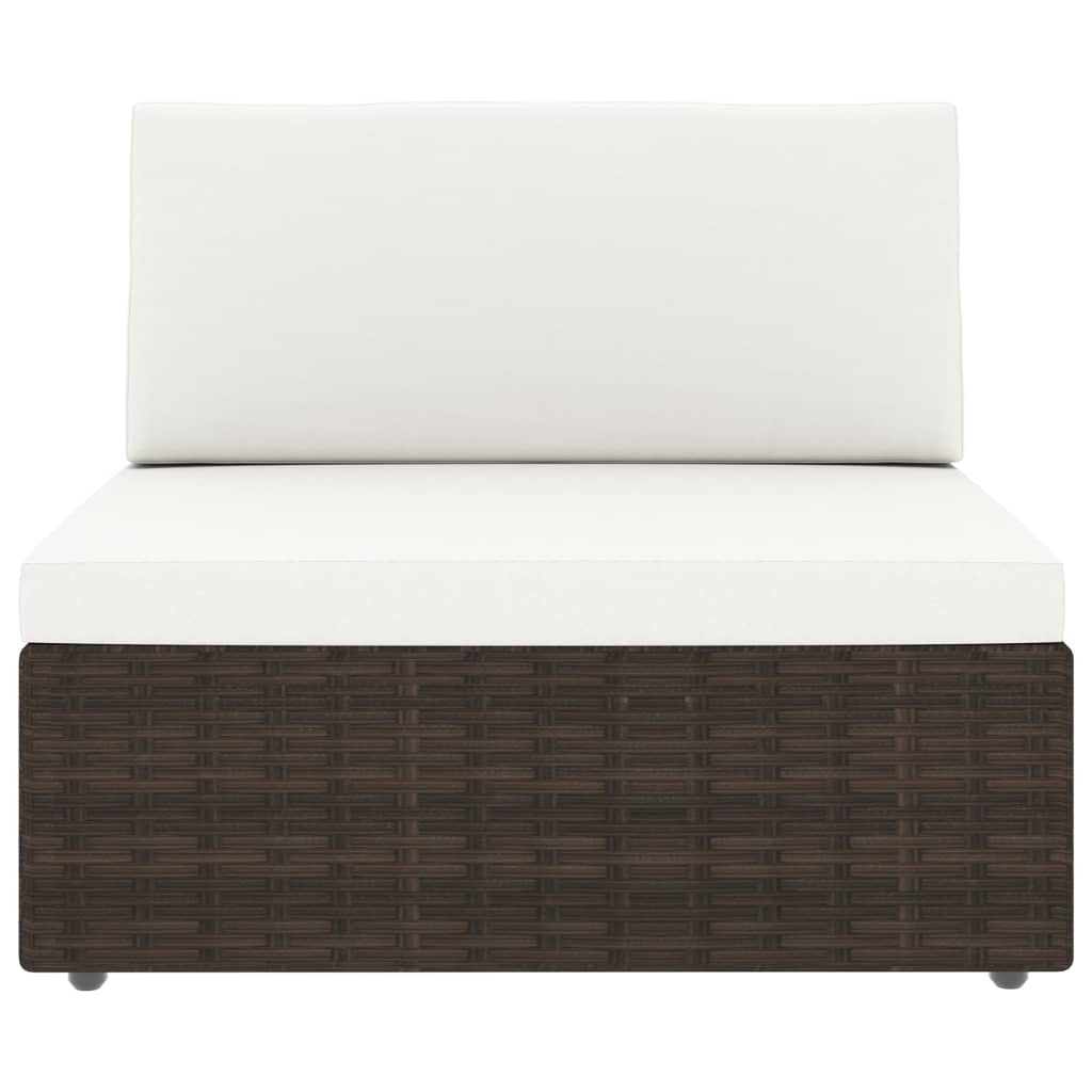 4-tlg. Garten-Lounge-Set Poly Rattan Braun