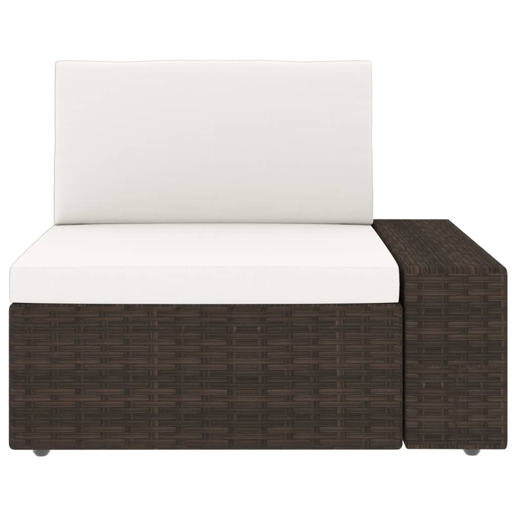 4-tlg. Garten-Lounge-Set Poly Rattan Braun
