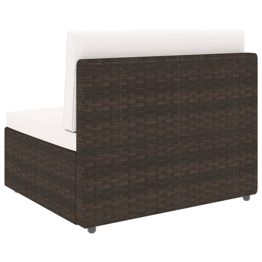 5-tlg. Garten-Lounge-Set Poly Rattan Braun