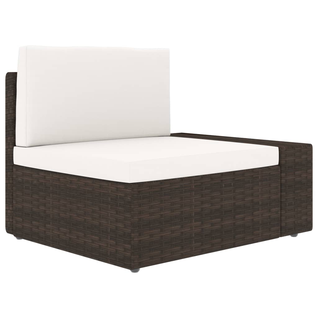 5-tlg. Garten-Lounge-Set Poly Rattan Braun