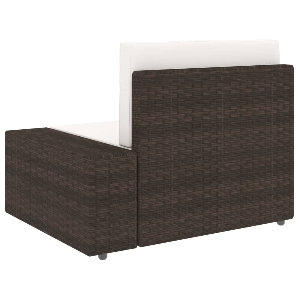 5-tlg. Garten-Lounge-Set Poly Rattan Braun