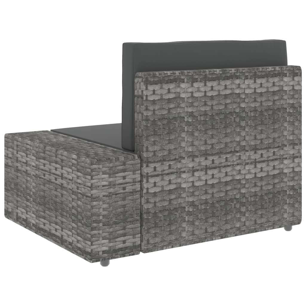6-tlg. Garten-Lounge-Set Poly Rattan Grau