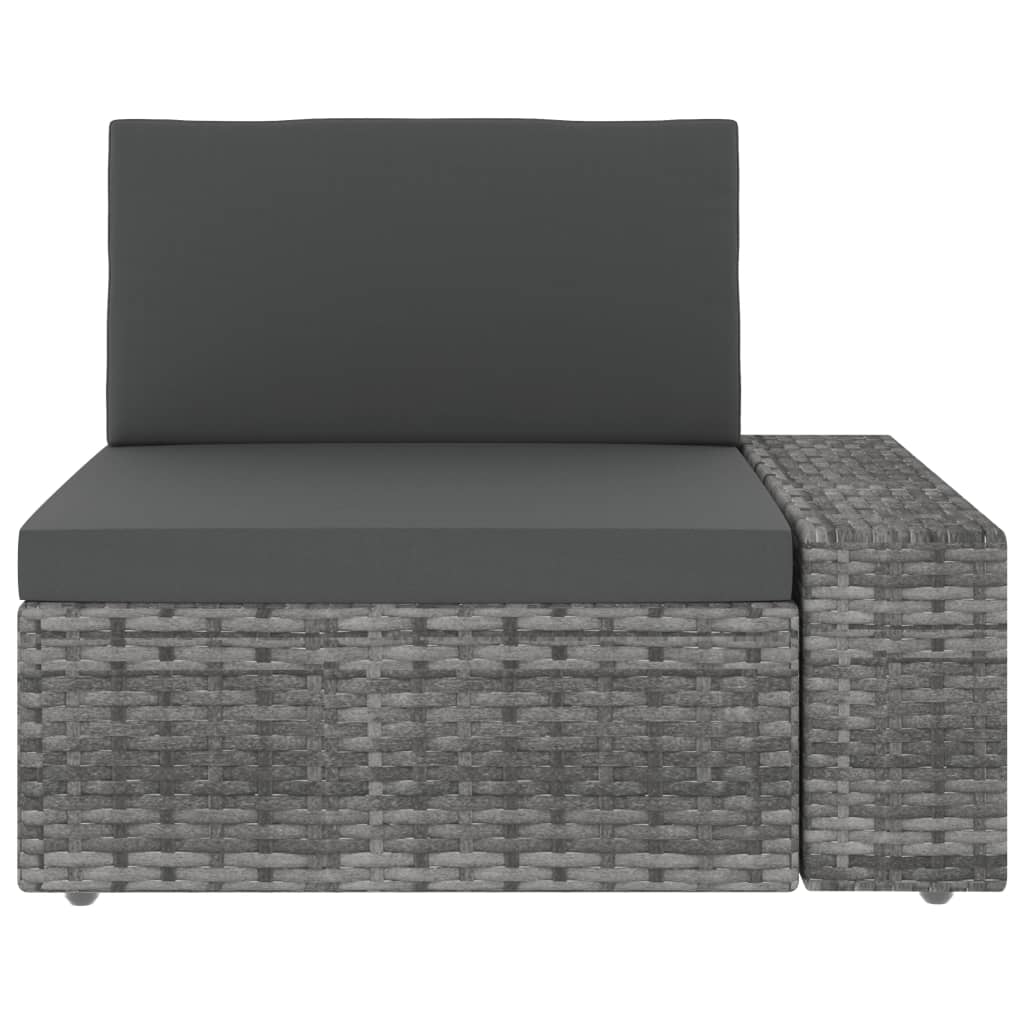 6-tlg. Garten-Lounge-Set Poly Rattan Grau