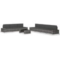 8-tlg. Garten-Lounge-Set Poly Rattan Grau
