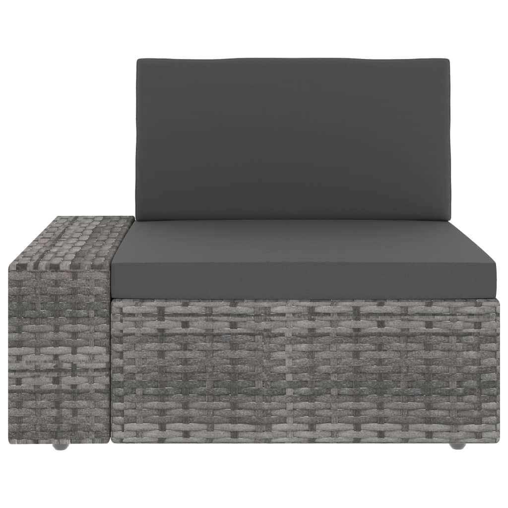 8-tlg. Garten-Lounge-Set Poly Rattan Grau