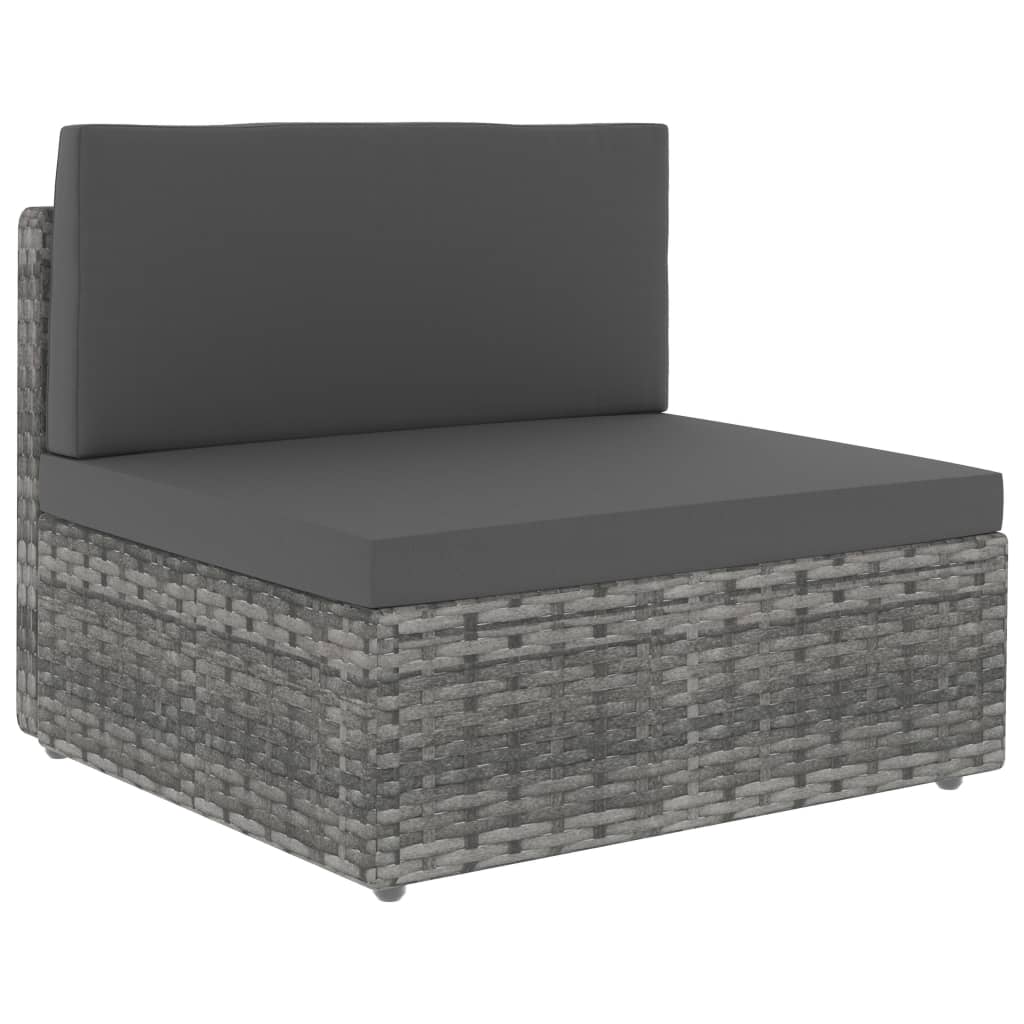 8-tlg. Garten-Lounge-Set Poly Rattan Grau