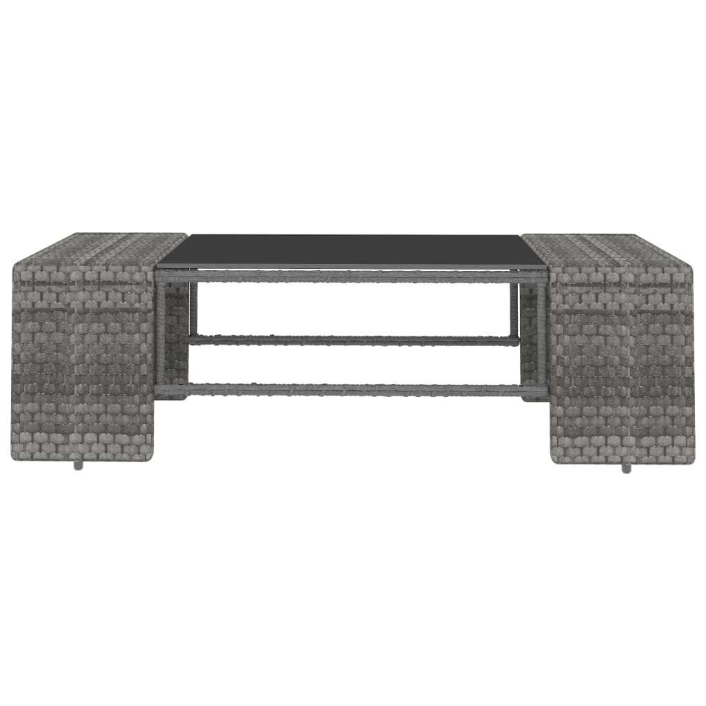 8-tlg. Garten-Lounge-Set Poly Rattan Grau