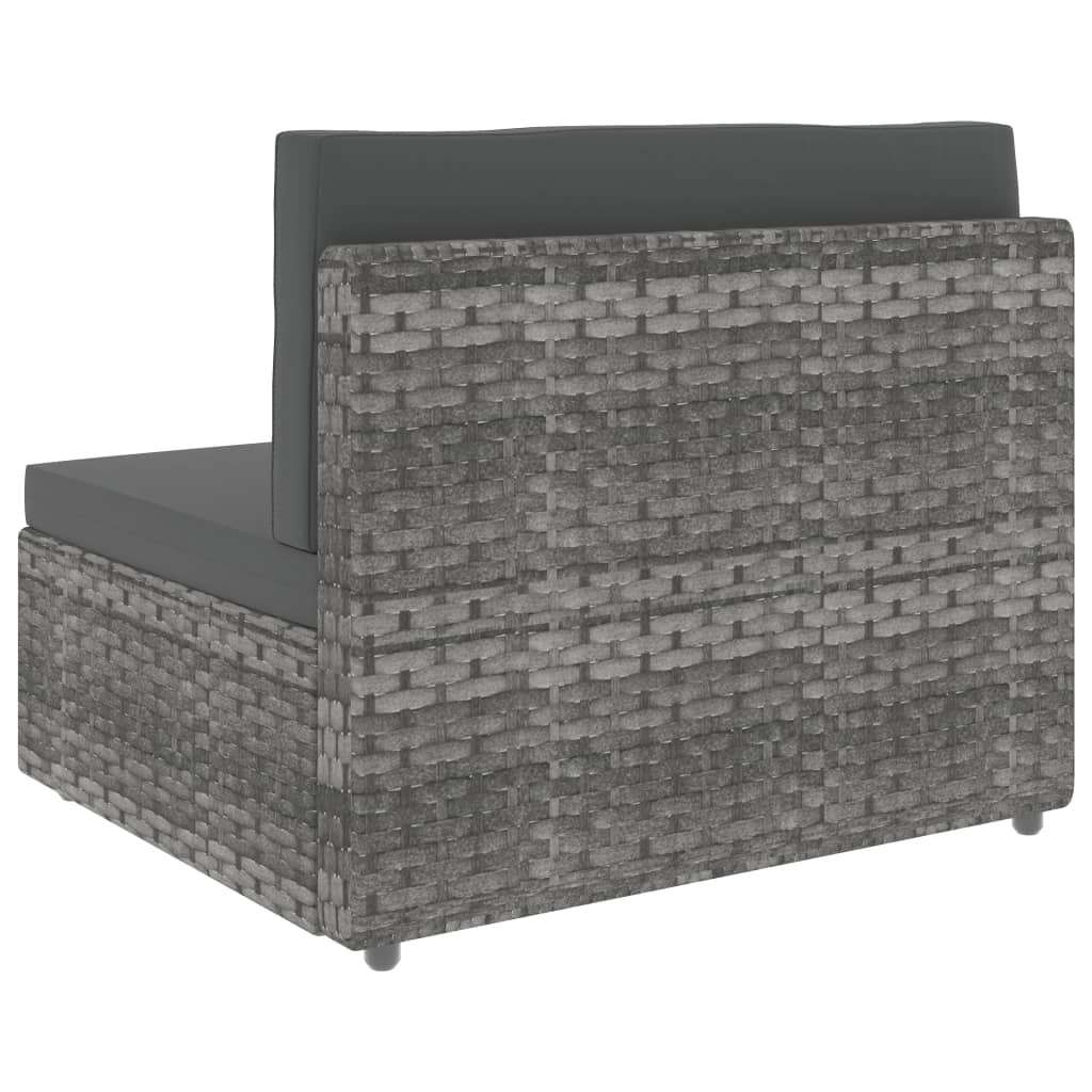 8-tlg. Garten-Lounge-Set Poly Rattan Grau