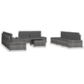 10-tlg. Garten-Lounge-Set Poly Rattan Grau