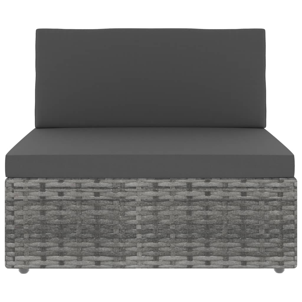 10-tlg. Garten-Lounge-Set Poly Rattan Grau