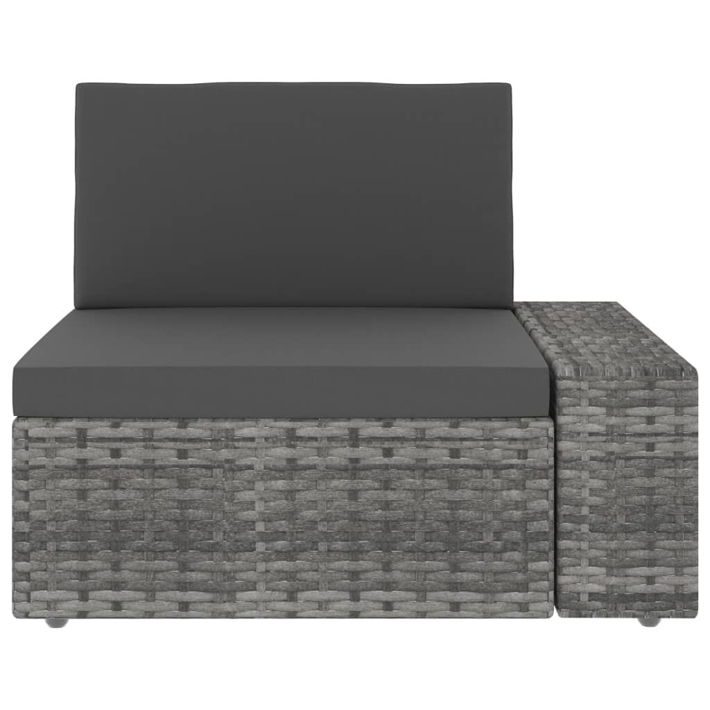 10-tlg. Garten-Lounge-Set Poly Rattan Grau