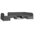 7-tlg. Garten-Lounge-Set Poly Rattan Grau