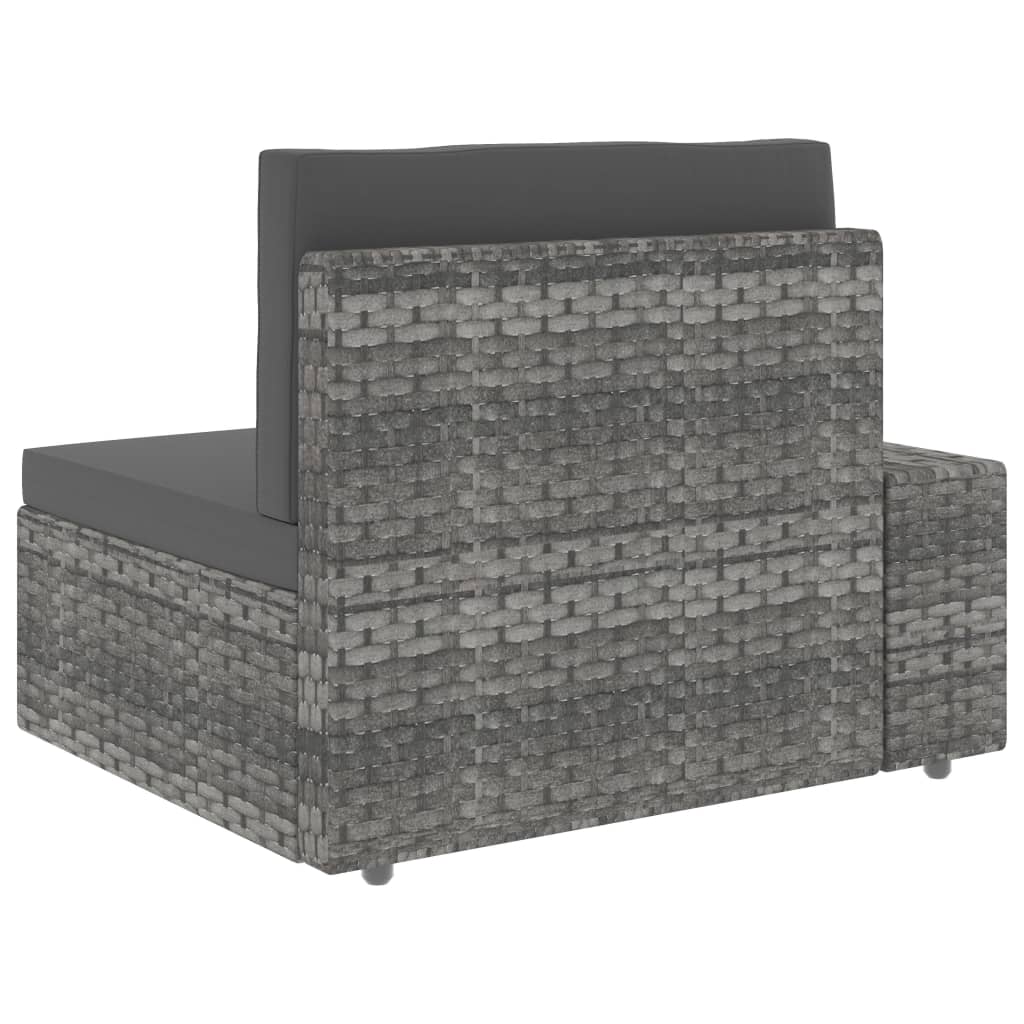 7-tlg. Garten-Lounge-Set Poly Rattan Grau