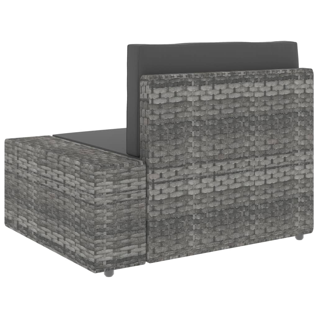 7-tlg. Garten-Lounge-Set Poly Rattan Grau