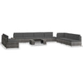 10-tlg. Garten-Lounge-Set Poly Rattan Grau