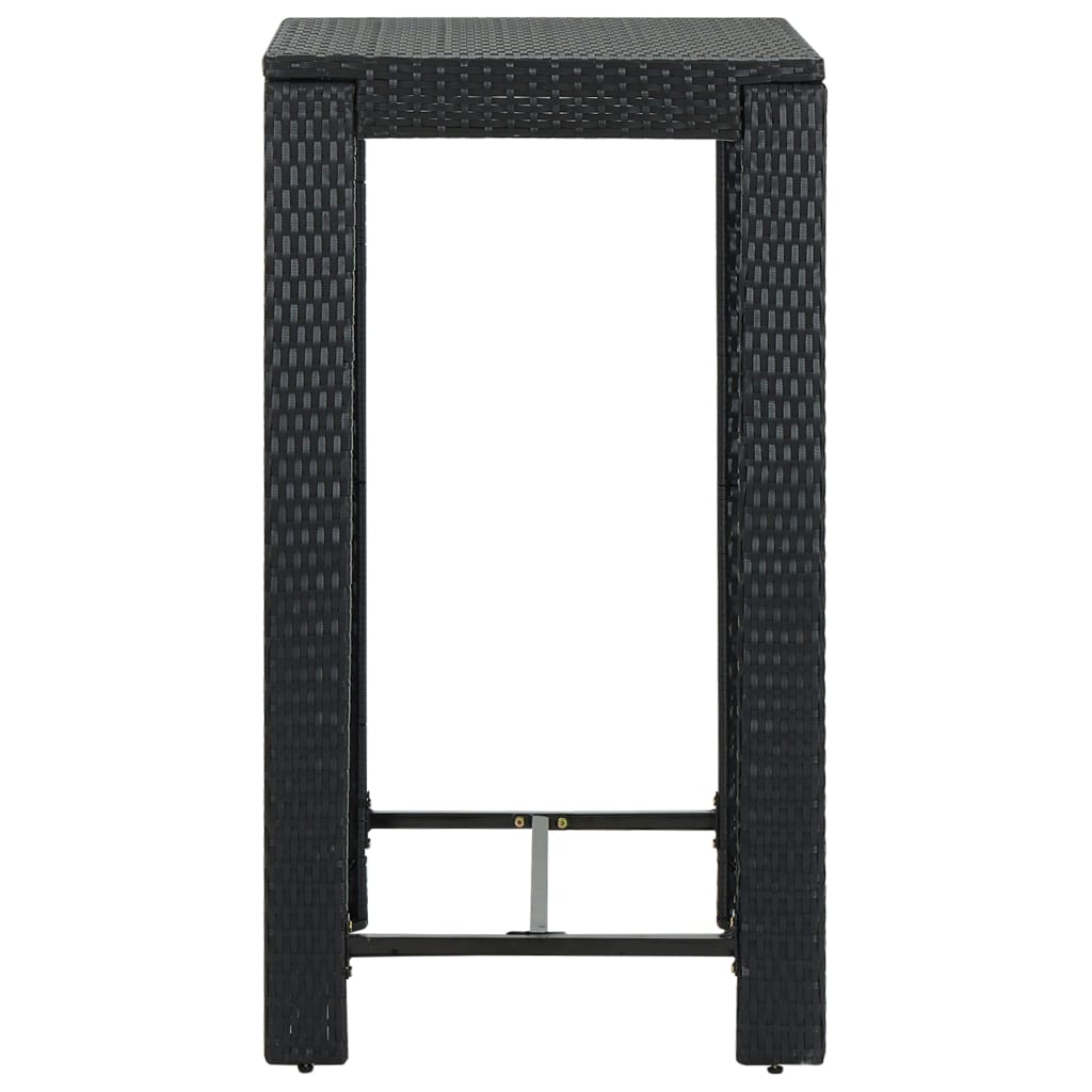 Garten-Bartisch Schwarz 60,5x60,5x110,5 cm Poly Rattan