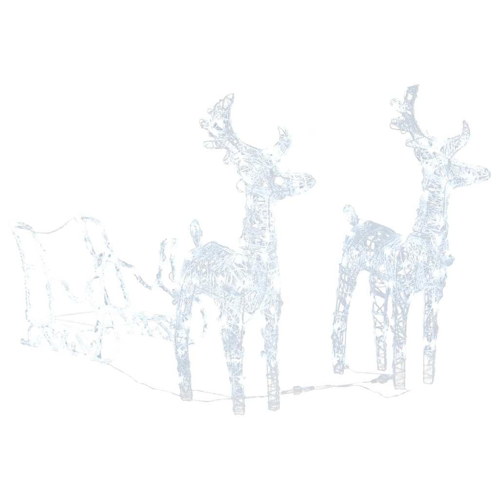 Rentiere & Schlitten Weihnachtsdekoration 160 LEDs 130 cm Acryl