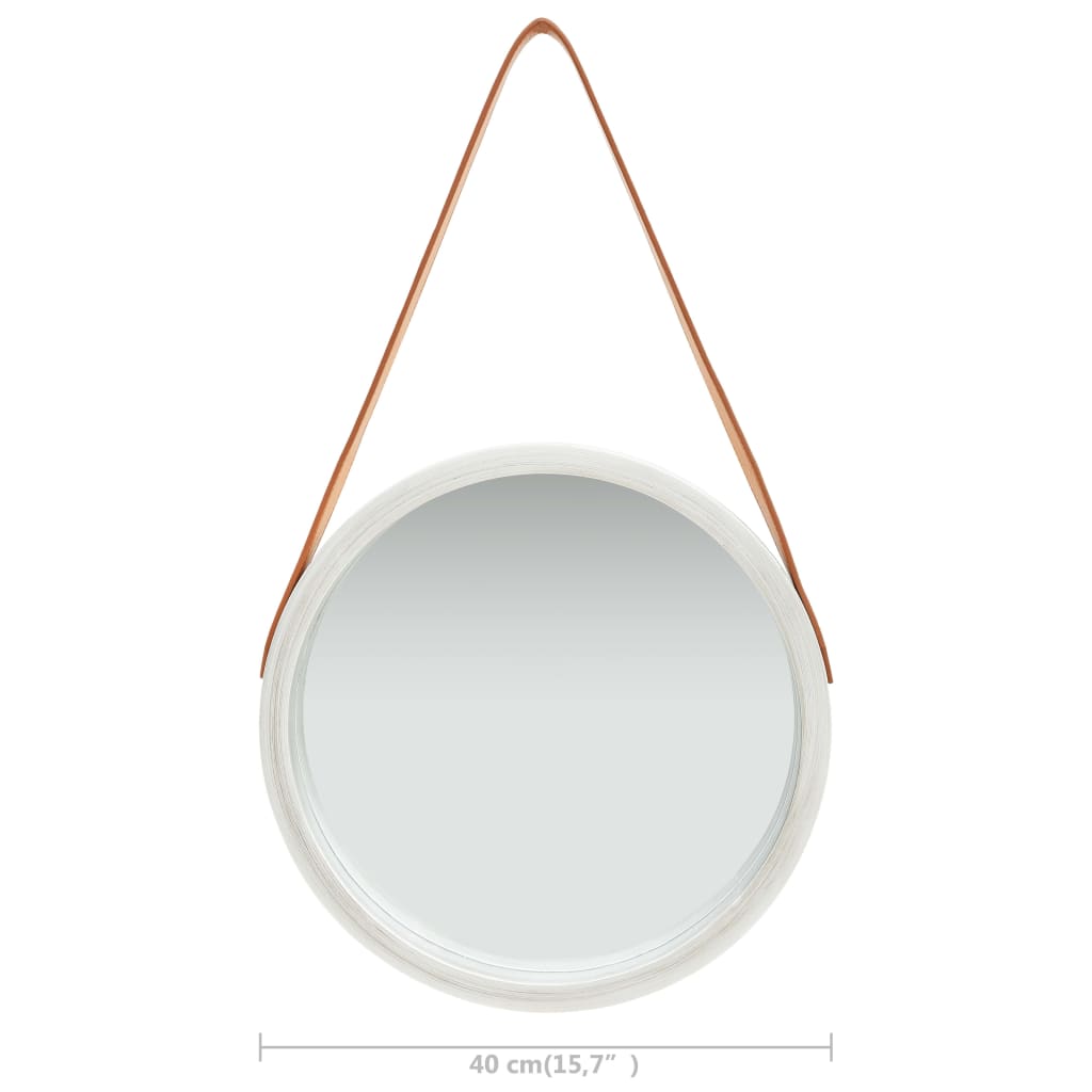 Wandspiegel mit Gürtel 40 cm Silbern