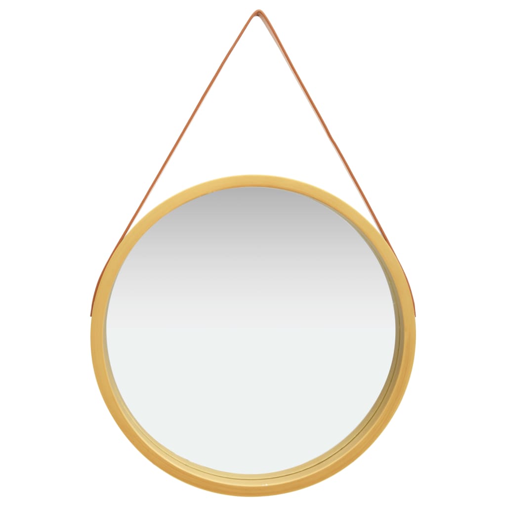Wandspiegel mit Riemen 60 cm Golden