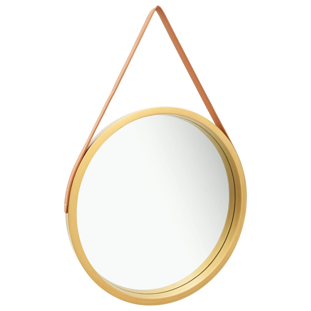 Wandspiegel mit Riemen 60 cm Golden