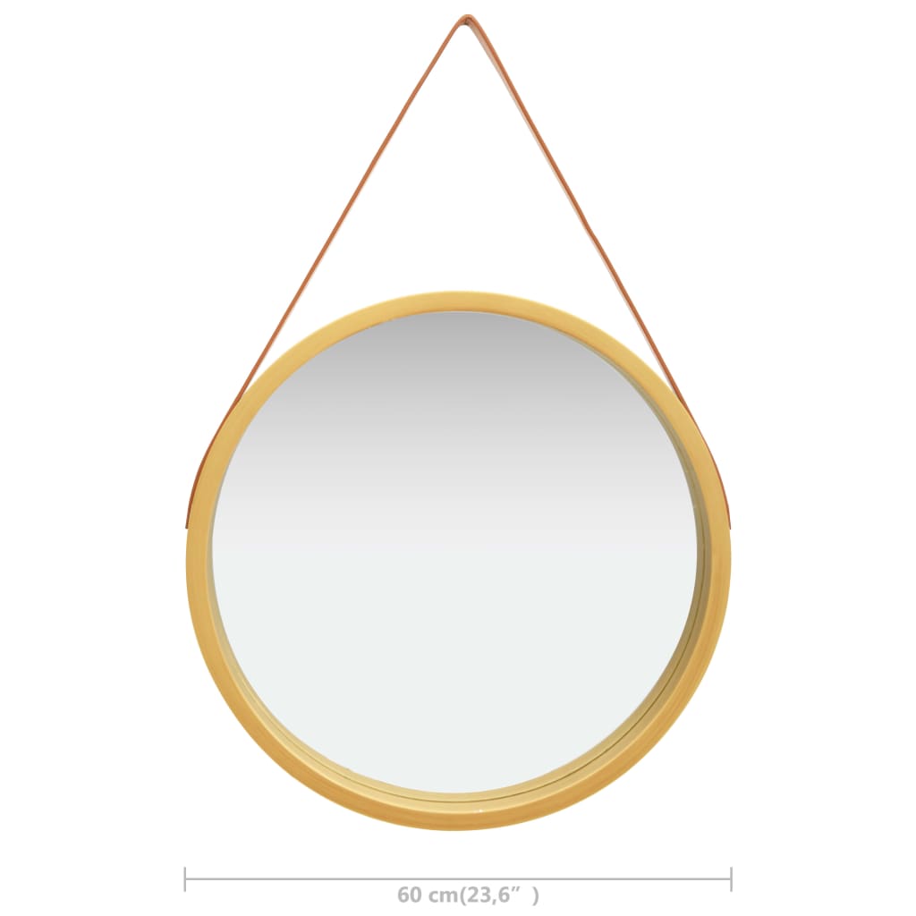 Wandspiegel mit Riemen 60 cm Golden