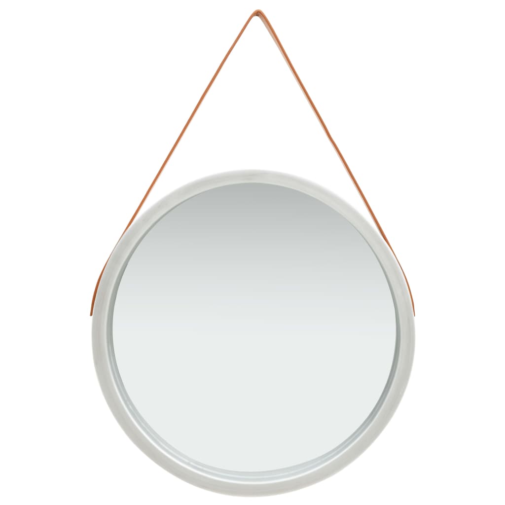 Wandspiegel mit Gürtel 60 cm Silbern