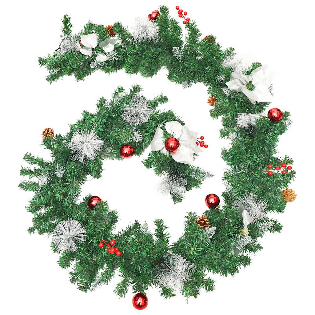 Weihnachtsgirlande mit LED-Lichtern Grün 2,7 m PVC